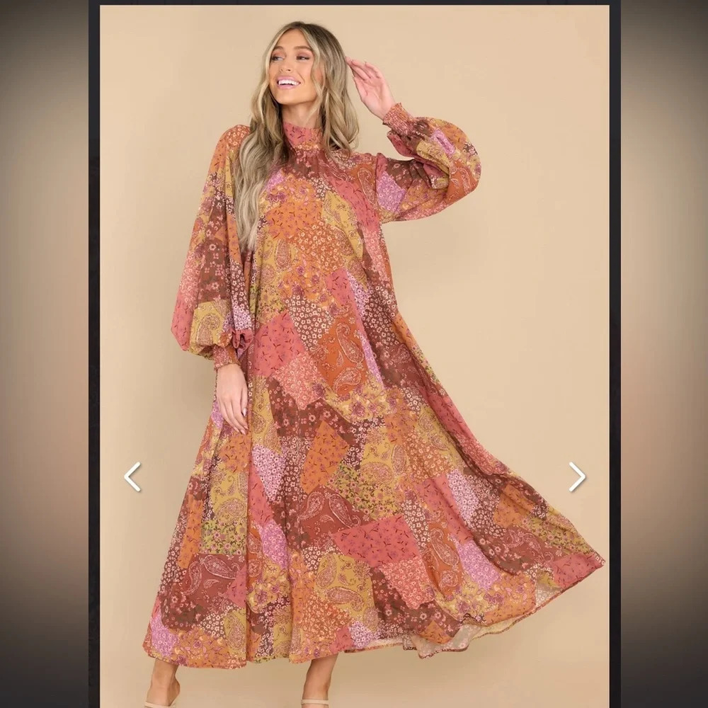 Thankful For You Orange Multi Print Maxi Dress
AURA size medium NWT - Picture 2 of 11